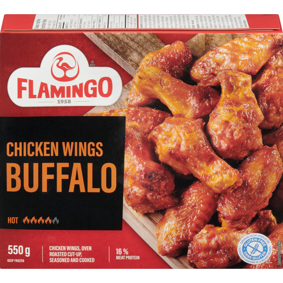 Flamingo Buffalo Chicken Wings 550 g, $3.09/100g