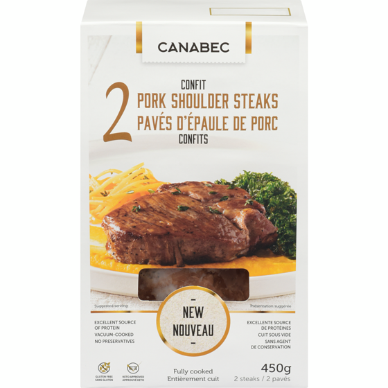 Gibiers Canabec Confit Pork Shoulder Steaks 450 g, $3.44/100g