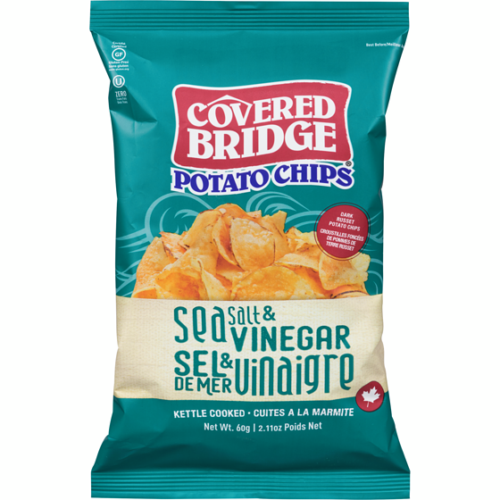 Covered Bridge Potato Chips Sea Salt & Vinegar 60 g, $3.32/100g
