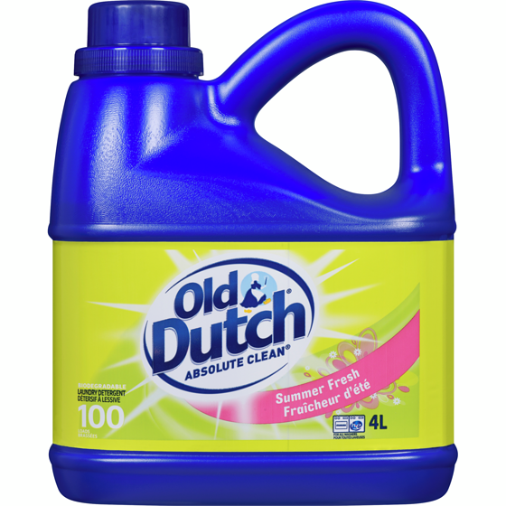 Old Dutch Absolute Clean Biodegradable Laundry Detergent Summer Fresh 4 l, $0.20/100ml