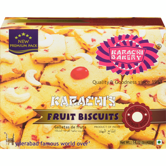 Karachi Bakery Fruit Biscuits 400 g, $1.50/100g