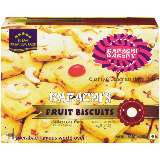 Karachi Bakery Le fruit les biscuits 400 g, 1,50 $/100g