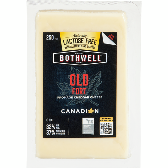 Bothwell Old Fort Cheddar Cheese Medium 32% M.F. 250 g, $5.20/100g