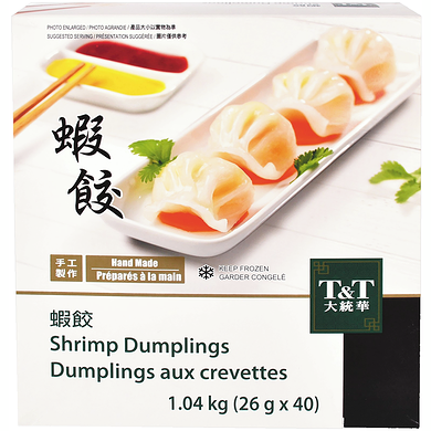 T&T Dumplings aux crevettes 1.04 kg, 1,63 $/100g