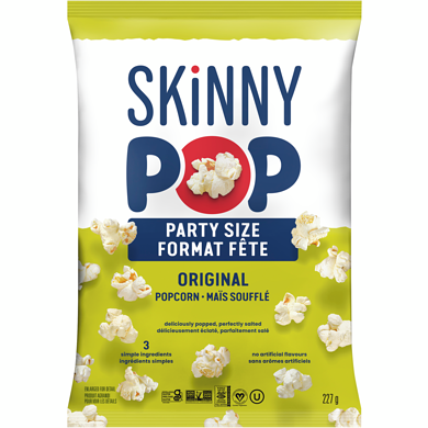 SkinnyPop Popcorn Pure Popped Perfection Popcorn Family Size 227 g, $3.74/100g