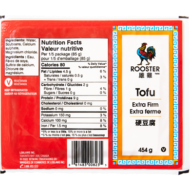 Rooster Tofu extra ferme 454 g, 0,64 $/100g
