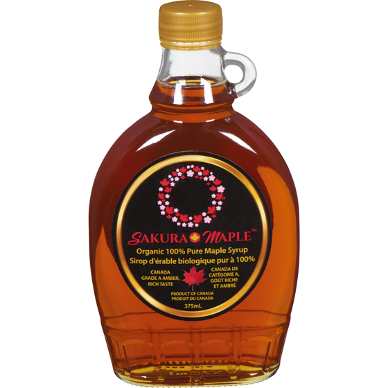 Sakura Maple Sirop d'érable biologique pur à 100% 375 ml, 2,93 $/100ml