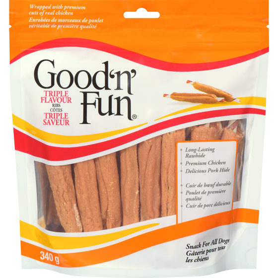 Good N Fun Côtes triple saveur pour chiens 340 g, 4,71 $/100g