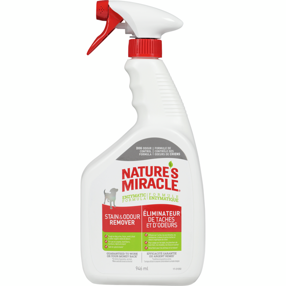 Nature's Miracle Éliminateur de taches et d'odeurs formule de contrôles des odeurs de chiens 946 ml, 1,85 $/100ml