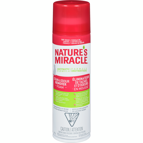 Nature's Miracle Éliminateur de taches et d'odeurs en mousse formule de contrôles des odeurs de chats 496 g, 2,62 $/100g