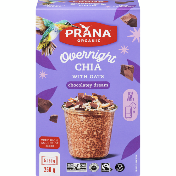 Prana Overnight Chia - Dreamy Chocolate 250 g, $3.00/100g
