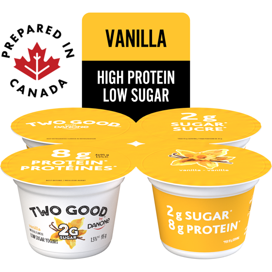 Danone Low Sugar Yogurt, Vanilla, 8g of Protein 380 g, $1.71/100g