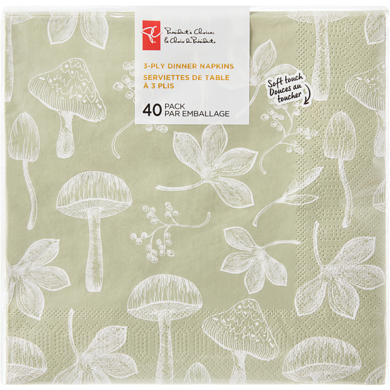 President's Choice 3-Ply Dinner Napkins, Soft Touch, 40 Pack 40 ea, $0.13/1ea