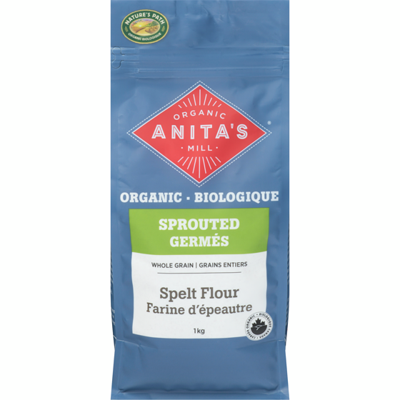 Anita’s Organic Mill Farine d’épeautre germé à grains entiers 1 kg, 1,30 $/100g