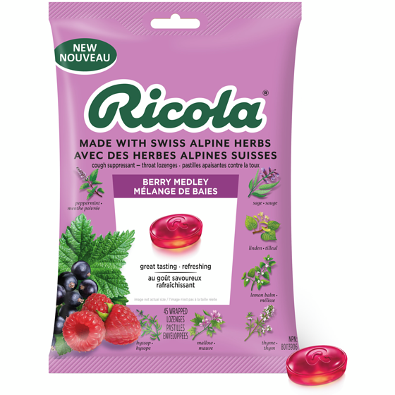 Ricola Berry Medley Throat Drops 45 count 45 ea, $0.22/1ea
