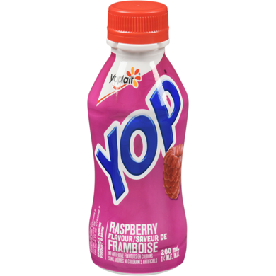 Yoplait Yogourt à boire Yop 1 %, framboise, boisson au yogourt 200 ml, 0,50 $/100ml
