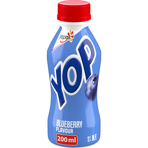 Yoplait Yop 1% Drinkable Yogurt, Blueberry, Yogurt Drink 200 ml, $0.75/100ml