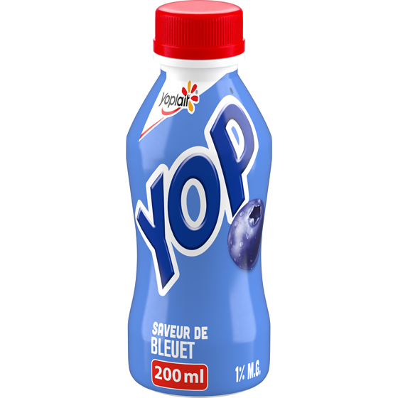 Yoplait Yogourt à boire Yop 1 %, bleuet, boisson au yogourt 200 ml, 0,50 $/100ml