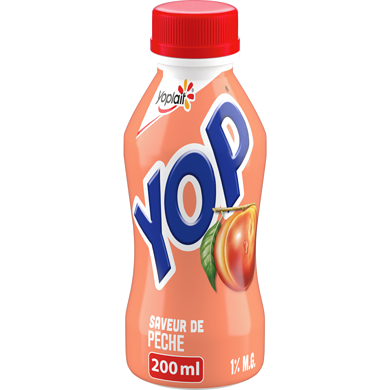 Yoplait Yogourt à boire Yop 1 %, pêche, boisson au yogourt 200 ml, 0,50 $/100ml