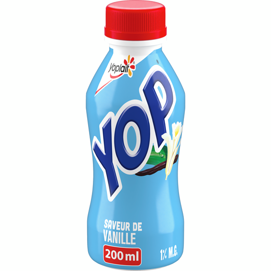 Yoplait Yogourt à boire Yop 1 %, vanille, boisson au yogourt 200 ml, 0,50 $/100ml