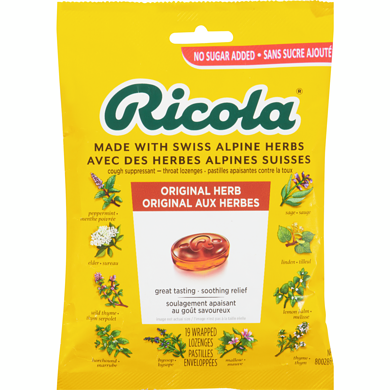 Ricola Original Herb No Sugar Added Cough Drops 19 count 19 ea, $0.22/1ea