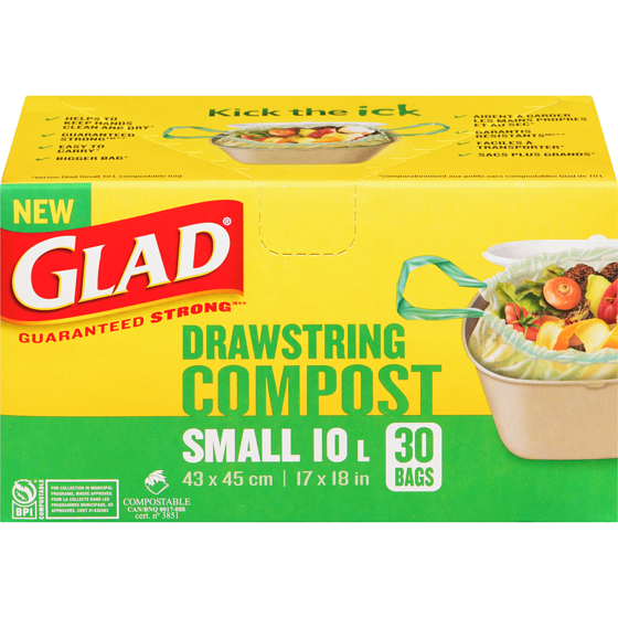 Glad Drawstring Compost Small 10 L 1 ea, $14.99/1ea