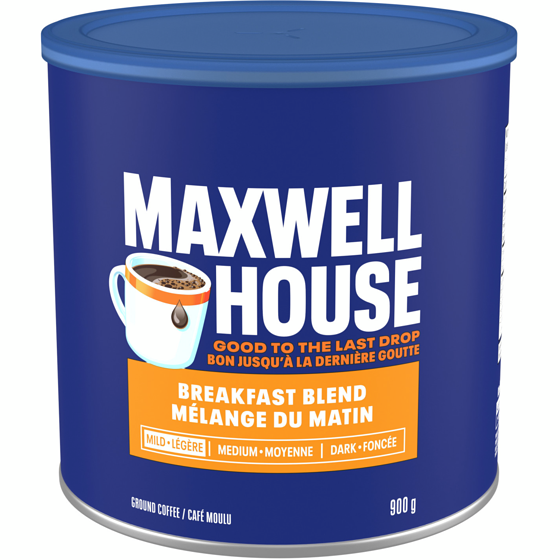 Maxwell House Café pur moulu mélange du matin 900 g, 2,33 $/100g