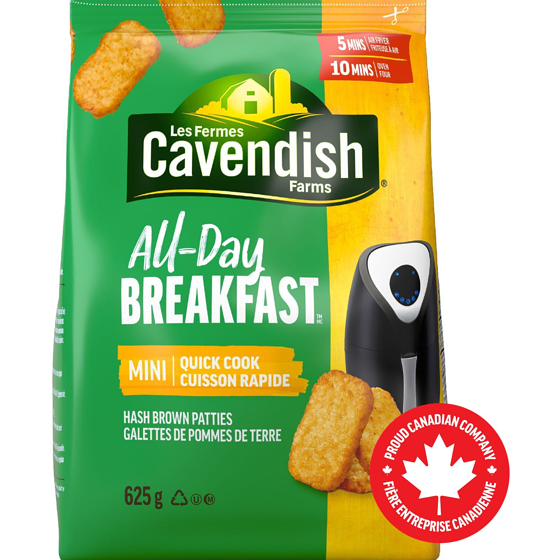 Les Fermes Cavendish Mini galettes de pommes de terre à cuisson rapide All-Day Breakfast 625 g, 0,80 $/100g