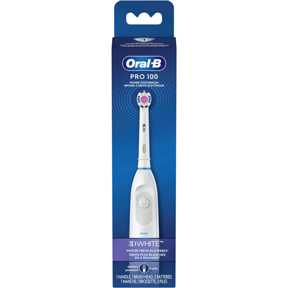 Oral-B Brosse à dents à pile oral-b pro 100 3d white, blanc 1 ea, 24,99 $/1ch