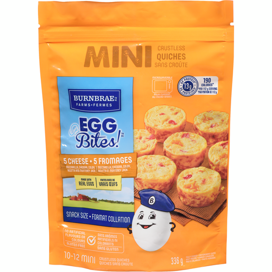 Burnbrae Farms Egg Bites! Mini Crustless Quiches Snack Size 336 g, $2.53/100g