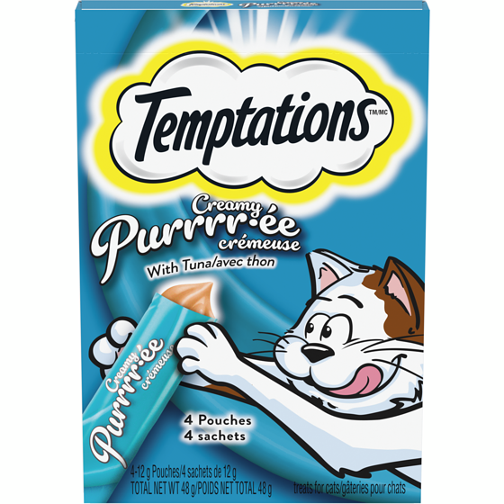 Temptations CREAMY PURRRR-ÉE Cat Treats, Tuna 48 g, $7.27/100g