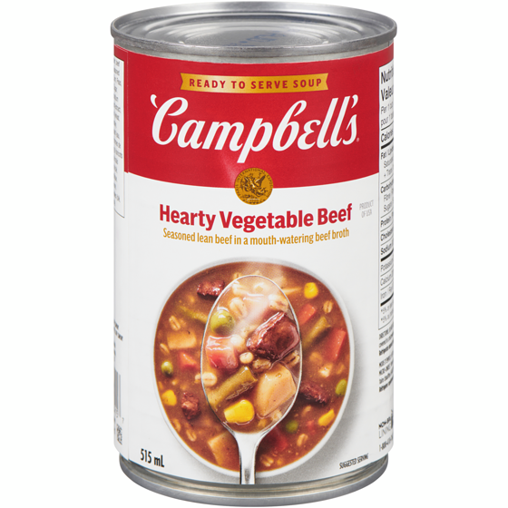 Campbell's Hearty Vegetable Beef Ready to Serve Soup 515 ml, $0.49/100ml