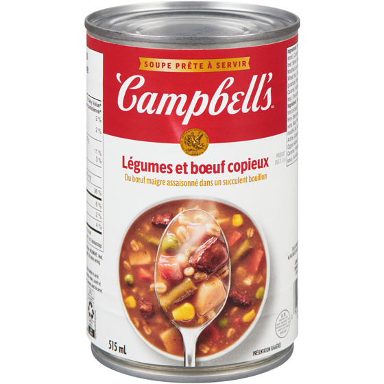 Campbell’s Soupe aux légumes et bœuf copieux prête à déguster 515 ml, 0,66 $/100ml
