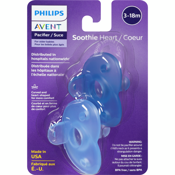 Phillips Suce soothie coeur 3-18m 2 ea, 3,82 $/1ch
