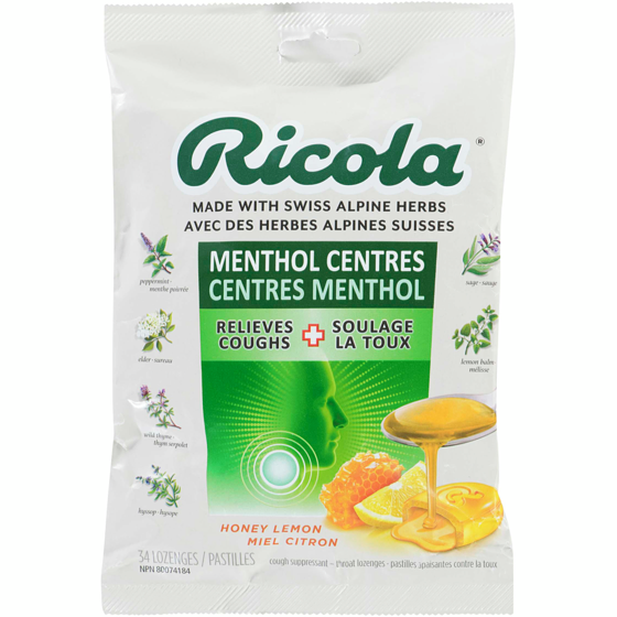 Ricola Menthol Centres Cough Drops 34 count 34 ea, $0.29/1ea
