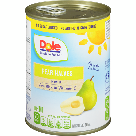 Dole Pear Halves In Water 540 ml, $0.65/100ml