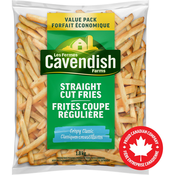 CAVENDISH FARMS Value Pack Crispy Classic Straight Cut Fries 1.8 kg, $0.64/100g