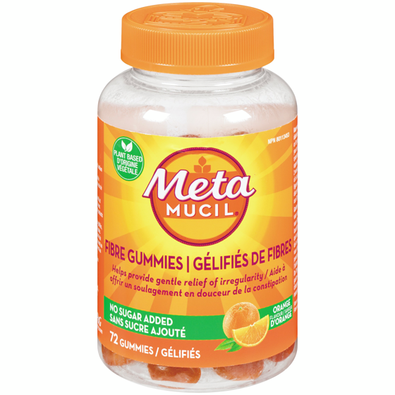 Metamucil Fibres gelifies orange sans sucre ajoute 72 ea, 0,35 $/1ch