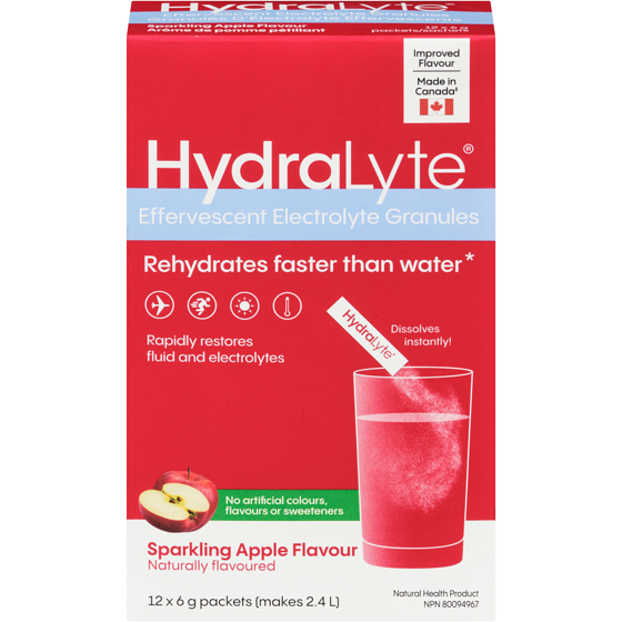 Hydralyte Effervescent Granule Sticks, Sparkling Apple 12 ea, $1.58/1ea