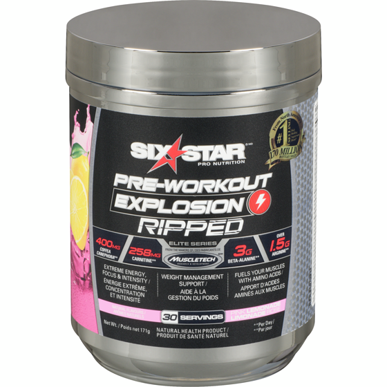 Six Star Elite Series Pre-Workout Explosion Ripped Pink Lemonade 171 g, $19.00/100g