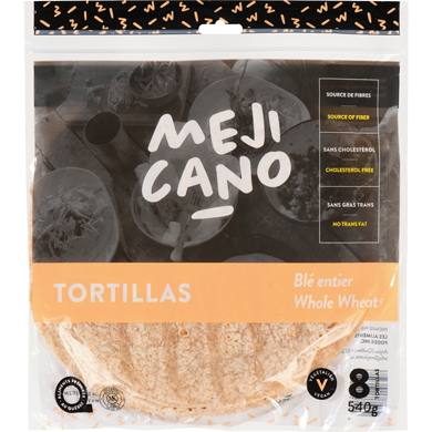 null Tortillas Whole Wheat 540 g, $0.93/100g