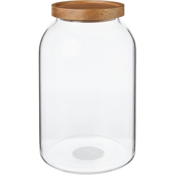 le Choix du Président Grand contenant en verre avec couvercle en acacia 1 ea, 16,00 $/1ch