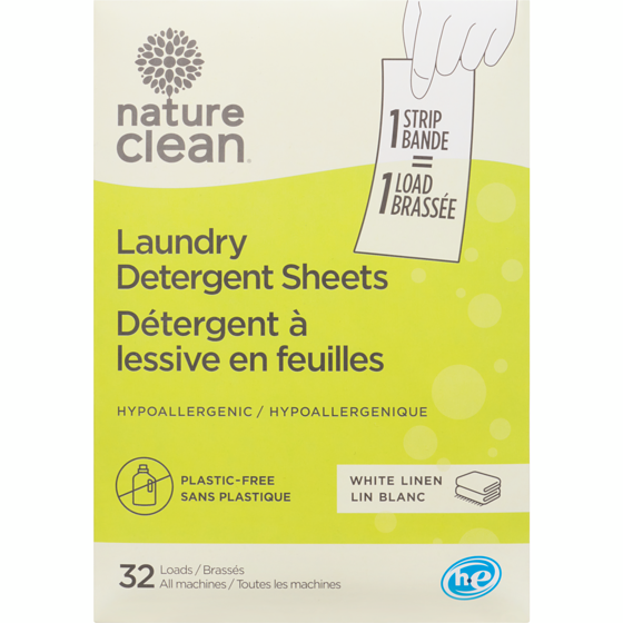 Nature Clean Laundry Detergent Sheets White Linen 32 ea, $0.30/1ea