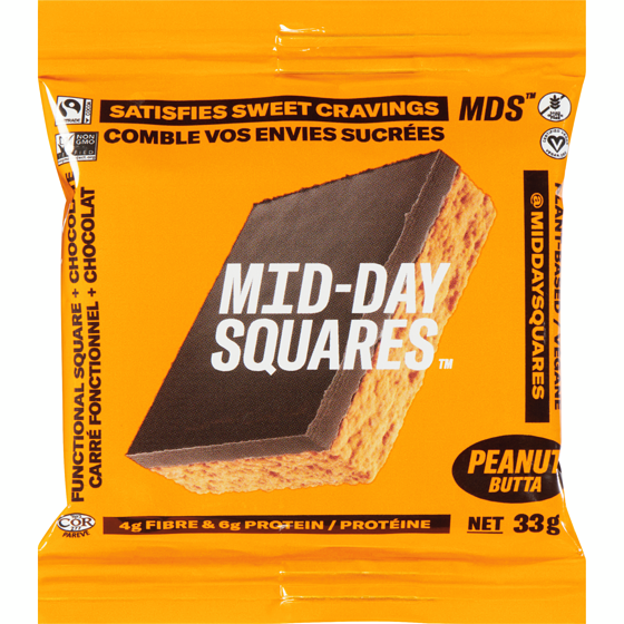 Midday Squares Functional Chocolate Bar Peanut Butta 33 g, $8.15/100g