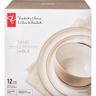 le Choix du Président Service de vaisselle de 12 pièces, sable 1 ea, 65,00 $/1ch