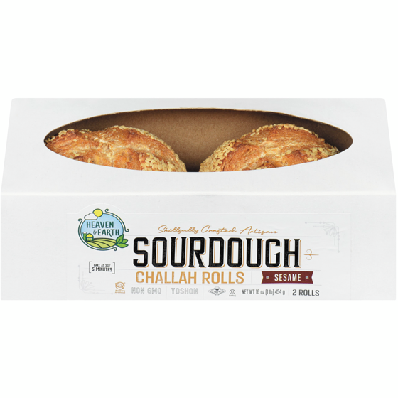 Heaven & Earth Sourdough Challah Rolls Sesame 454 g, $3.52/100g