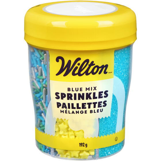 Wilton Mélange de paillettes bleu, jaune et sarcelle 6 cellules, 6,77 oz  192 g, 5,20 $/100g