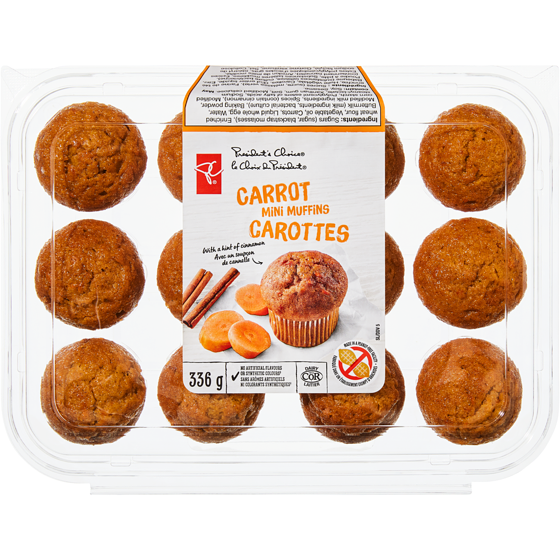 le Choix du Président Mini muffins aux carottes 336 g, 1,49 $/100g