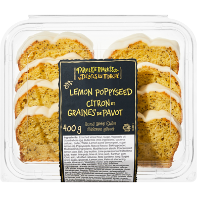 Farmer's Market Lemon Poppyseed Iced Loaf Cake 400 g, $1.50/100g