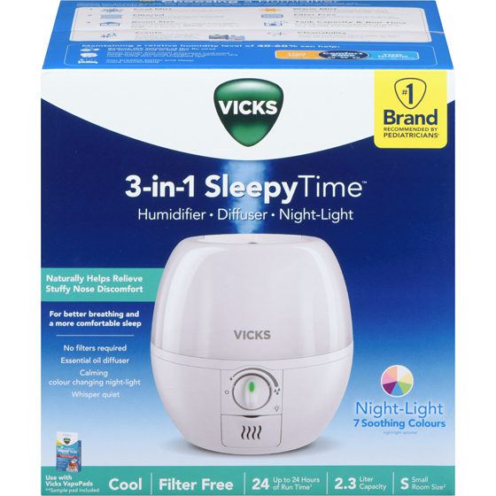 Vicks Humidifier Diffuser Night-Light S 2.3 Liter Capacity 1 ea, $82.99/1ea